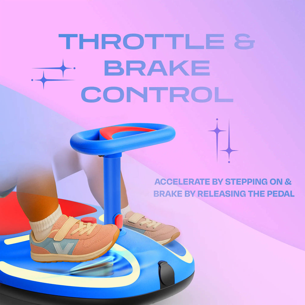 WizzKart - Ride On Car with Bluetooth Speaker & Disco LED