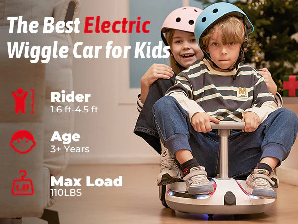 Wiggle Car - Electric Ride On Go Kart with Bluetooth & Disco LED